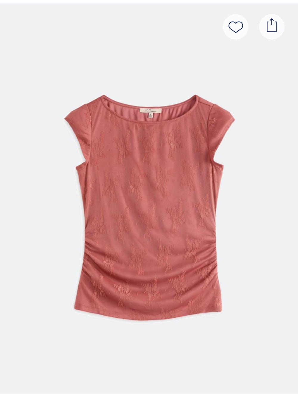 NWT Les Serein Rilley Stretch Lace Tee | Size Medium | Coral | Stitch Fix
